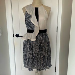 Self-Portrait Contrast Frill Belted Dress, size 4US, small